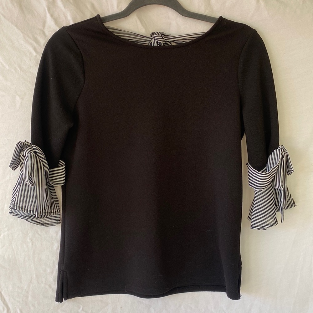 Black blouse with bows